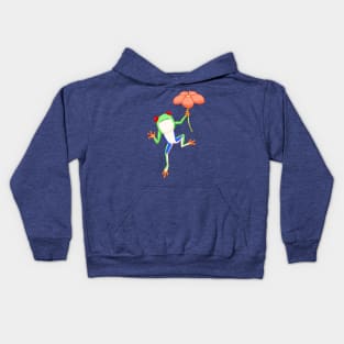 Red-Eyed Tree Frog and Flower Kids Hoodie